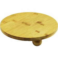 Shopwave Yuvarlak 24.5cm 3 Mini Top Ayaklı Ahşap Bambu Sunum Tepsisi - Mini Sofra (5047)
