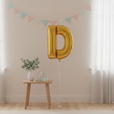 Runaway Altın D Harf Balon 1 Metre Parti Dekoru