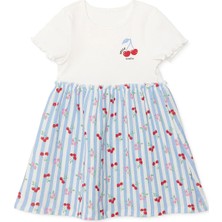 Hellobaby Hellobaby, Kız, Elbise, Kiraz Baskılı, Çıtçıtlı, Cherry, Bisiklet Yaka, Kısa Paça, Kısa Kol