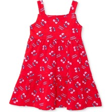 Hellobaby Hellobaby, Kız, Elbise, Kiraz Baskılı, Düğmeli, Cherry, Modelli Yaka, Kısa Paça, Ip Askılı