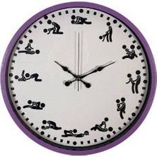 Gizli Renkler Censan Kamasutra Temalı (Pozizyonlu) Duvar Saati Mor