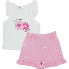 Hellobaby Hellobaby, Kız, Atlet-Şort, Çiçek Baskılı, Bisiklet Yaka, Kısa Paça, Atlet