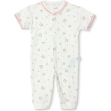 Bebetto Bebetto, Kız, Patiksiz Tulum, Çiçek Baskılı, Çıtçıtlı, Bloom, Fırfırlı Yaka, Uzun Paça, Kısa Kol