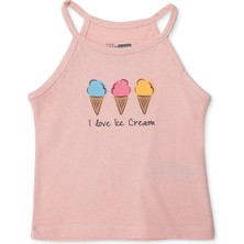 Hellobaby Hellobaby, Kız, Atlet Tshirt, Yazı Baskılı, Bisiklet Yaka, Atlet