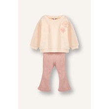 DeFacto Çiçekli Sweatshirt Tayt 2'li Takım Kız Bebek G8732A526SP