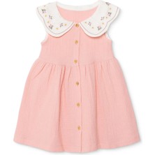Hellobaby Hellobaby, Kız, Elbise, Çiçek Baskılı, Düğmeli, Vintage Girl, Bebe Yaka, Kısa Paça, Atlet