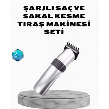 Özgürce Şarjlı, Paslanmaz Çelik, Ergonomik ve Sessiz Motorlu Saç ve Sakal Kesme Aleti