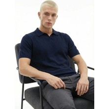 Jeep Bisiklet Yaka Relaxed Düz Örgü Desenli Lacivert Erkek Kazak J6SM-KZK7824