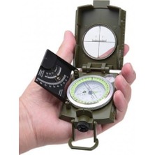 Skygo Prizmatik Suya Dayanıklı Işıltılı Pusula ile Kılıfı Askeri Ordu Kamp Yürüyüş Seyahat Için Jeoloji Pusula