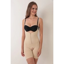 Beruflic Ten Ip Askılı Ağ Kısmı Açık Fermuarlı Tam Boy Kadın Korse