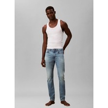 Calvin Klein Jeans Normal Bel Straight Mavi Erkek Denim Pantolon LV04RE700G2TG Mavi Denim Pantolon