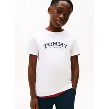 Tommy Hilfiger Baskılı Beyaz Erkek Çocuk T-Shirt KB0KB10051YBR