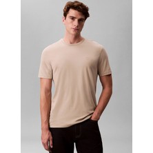 Calvin Klein Kahve Erkek T-Shirt LV04LB275G2F3_SS Supıma Chest Emb C