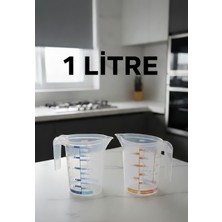 1 Litre Şeffaf Ölçü Kabı - Için Dereceli Pratik Karıştırma ve Hazırlama Kabı