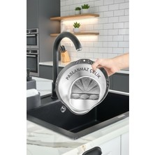 Paslanmaz Çelik Tencere Kenarı Pratik Süzgeç - Tüm Tencerelere Uygun Kolay Süzme Aparatı