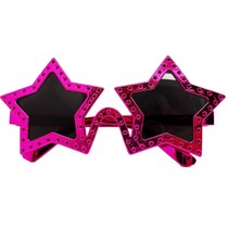 Shopwave Fuşya Renk Yıldız Şekil Parti Gözlüğü Retro 16X7 cm (5047)