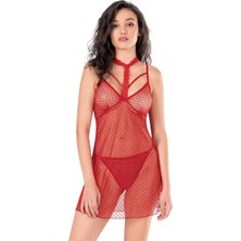 Beruflic Angel Kırmızı Kısa Tül Gecelik