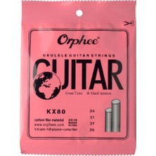 Orphee KX80 Soprano Ukulele Teli Hard Tension ve Rahat Çalım Hissi ile 4 Tel Takımı