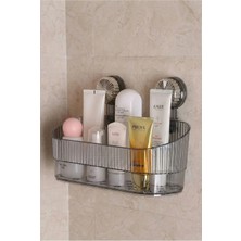 Mr. Güzellik Siyah Vakumlu Şampuanlık & Baharatlık Rafı | Delmeden Montajlı Duş Rafı Organizer, Banyo Düzenleyici