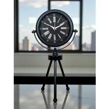 Nacario Mey Ithalat® Heritage Black Üç Ayaklı Metal Masa Saati