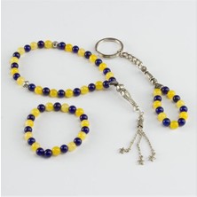 Zero Land Matrixzn 3' Lü Doğal Taş Set Anahtarlık,bileklik,tesbih-Sarı