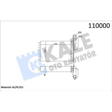 Kale Matrixzn Kalorifer Radyatörü [ Renault 19, Clio, Kangoo, Megane, Scenic 2 Sira Cu+Pl Bakir Borulu ]