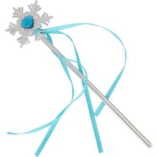 Shopwave Kar Taneli Mavi Kalp Taşlı Saten Kurdeleli Karlar Ülkesi Elsa Asası Sopası 34 cm (5047)