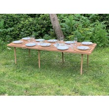 Delixa Katlanır Kamp, Piknik ve Bahçe Masası 75X200 cm - Ceviz Renk