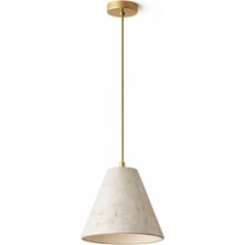 Noya Lighting Tekli Sarkut Avize - Traverten Avize - Taş Avize - Modern Avize Modelleri Bej Krem Avize - 16CM