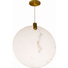 Noya Lighting Tekli Sarkıt Avize - Modern Ledli Avize Modelleri - Taş Mermer LED Avize - Çap 30CM