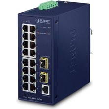 Planet PL-IGS-4215-16T2S 16 Port Gigabit Ethernet 2 Port Sfp Yönetilebilir Endüstriyel Switch