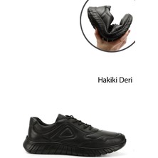 Gönderi(r) Erkek Siyah Bağcıklı Hakiki Deri Comfort Sneaker