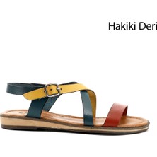 Gönderi(r) Kadın Saks - Mavi  Hakiki Deri Sandalet