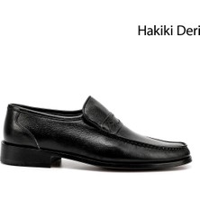 Gönderi(r) Erkek Siyah Kösele Taban Hakiki Deri Klasik Ayakkabı