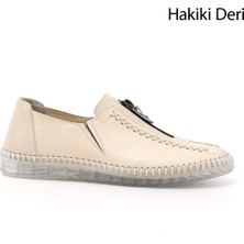 Gönderi(r) Kadın Bej Hakiki Deri Comfort Ayakkabı