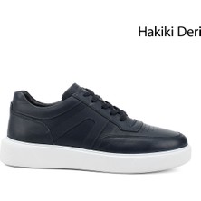 Gönderi(r) Erkek Lacivert Antik Bağcıklı Hakiki Deri Comfort Sneaker