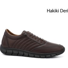Gönderi(r) Erkek Kahverengi  Bağcıklı Kauçuk Taban Hakiki Deri Sneaker