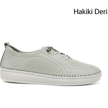 Gönderi(r) Kadın Su Yeşili Lastik Bağcıklı Hakiki Deri Comfort Ayakkabı