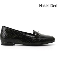 Gönderi(r) Kadın Yeşil Yılan Tokalı Hakiki Deri Babet