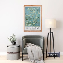 Akıllı Kağıt  Çiçek Açan Badem Ağacı Tablo - Poster Dünyaca Ünlü ( Model-8)