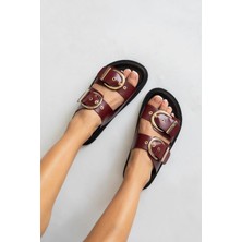 Straswans Forster  Kadın  Toka  Detay  Günlük  Konfor Terlik Bordo