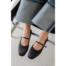 Straswans Maxy Kadın Fiyonk Detay Saten Babet Siyah