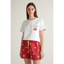 Kadın Sea La Vie Denizaltı Baskılı Şortlu Pijama Takımı