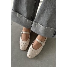 Straswans Azure Kadın  Drop  Detay  Deri  Babet Bej