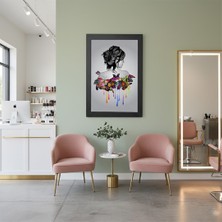 Bfm Dijital Baskı Merkezi Kuaför Salonu Dekorasyonu Özel Tasarım Çerçeveli Tablo – Estetik Kadın Portresi