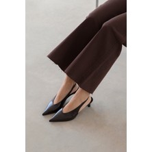 Straswans Alez Kadın Kırışık Deri Topuklu Ayakkabı Kahve