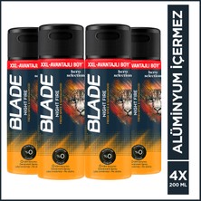 Blade Night Fire Erkek Alüminyumsuz Deodorant 4X200 ml Leke Bırakmaz