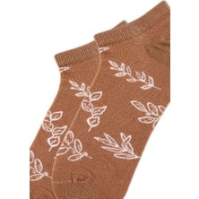 Bross Puanlı Yapraklı Kadın 3lü Sneaker Çorap ONL-02740