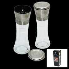 Shopwave Cam Hazneli - Metal Kapaklı Büyük Tuz - Baharat Öğütücü (5047)