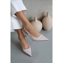 Straswans Silver  Kadın Topuklu  Rugan  Ayakkabı Bej